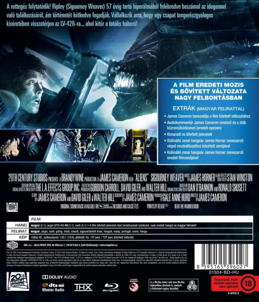 detail Vetřelci - Blu-ray původní a režisérská verze (maďarský obal)